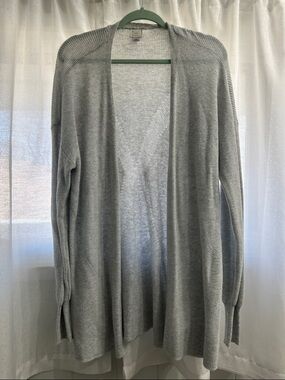 a new day Light Gray Open-Front Ribbed Cardigan
